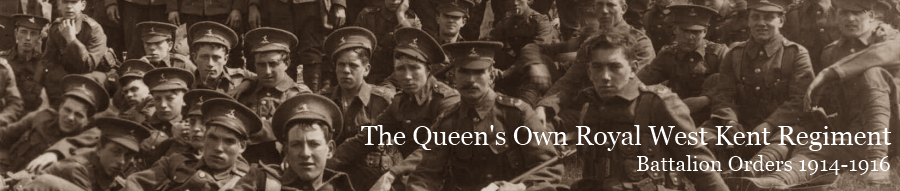 QORWKR Battalion Orders 1914-1916 Banner